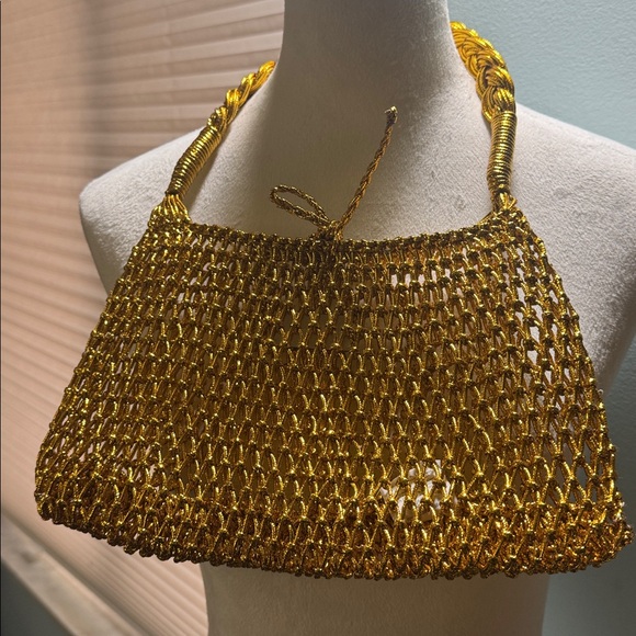 J. Crew Small Cadiz Hand knotted Shoulder Bag in Metallic Gold - Picture 7 of 10